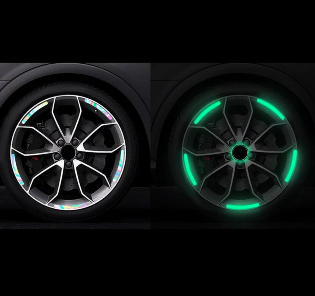 Car & Bike Wheel Glossy Reflector Stickers